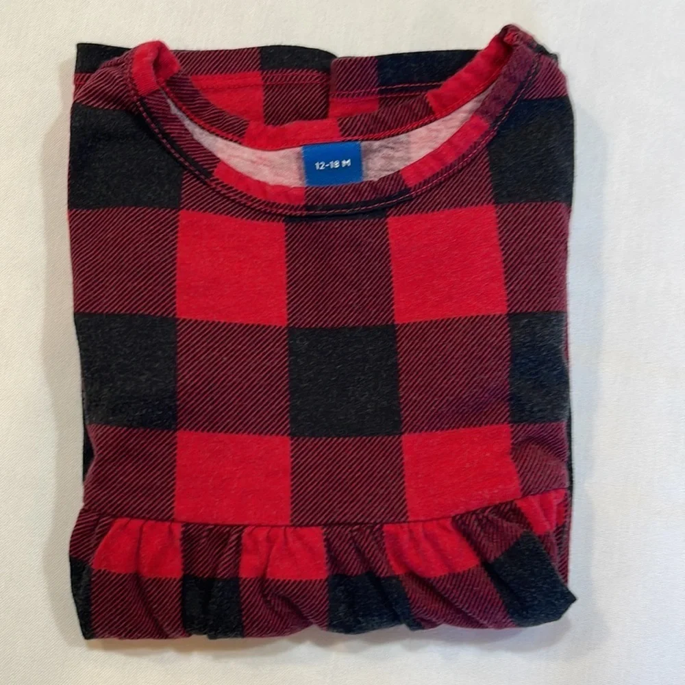 OLD NAVY • 12-18mo • Buffalo Plaid dress • red & black